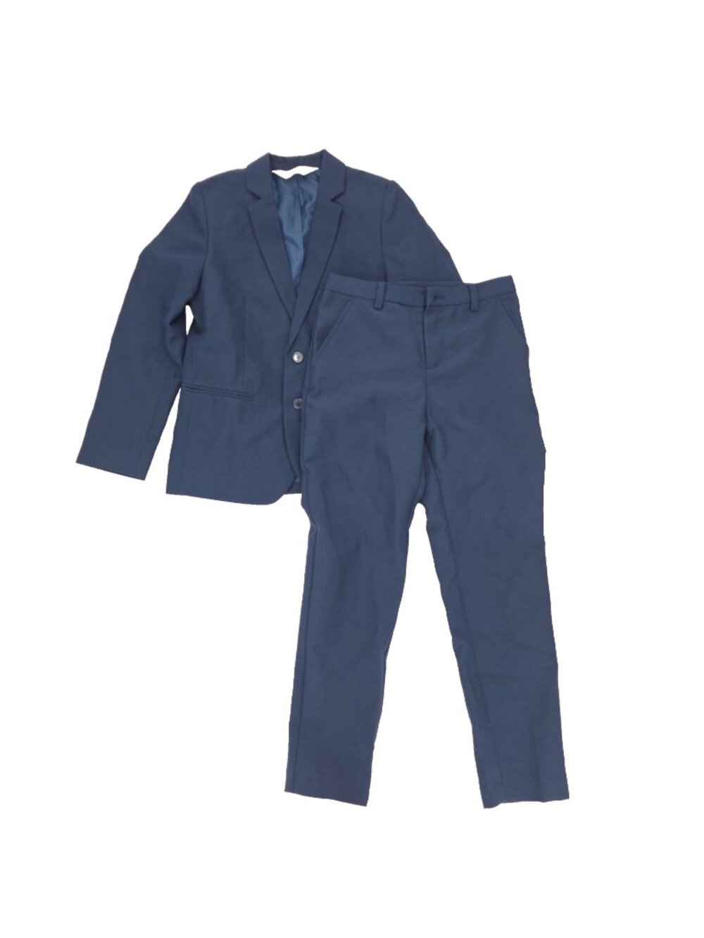 H&M 2 Piece Suit Set Jacket Pants Boys Size 7-8 Navy Blue Formal Blazer Solid